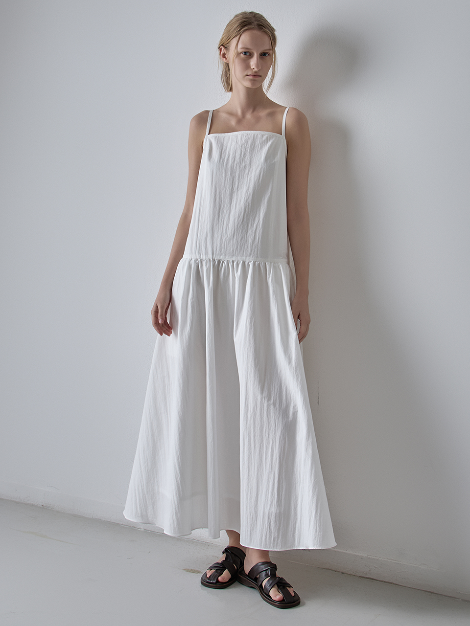 FACADE PATTERN ♥ Textured Cotton Sleeveless Dress - FACADE PATTERN